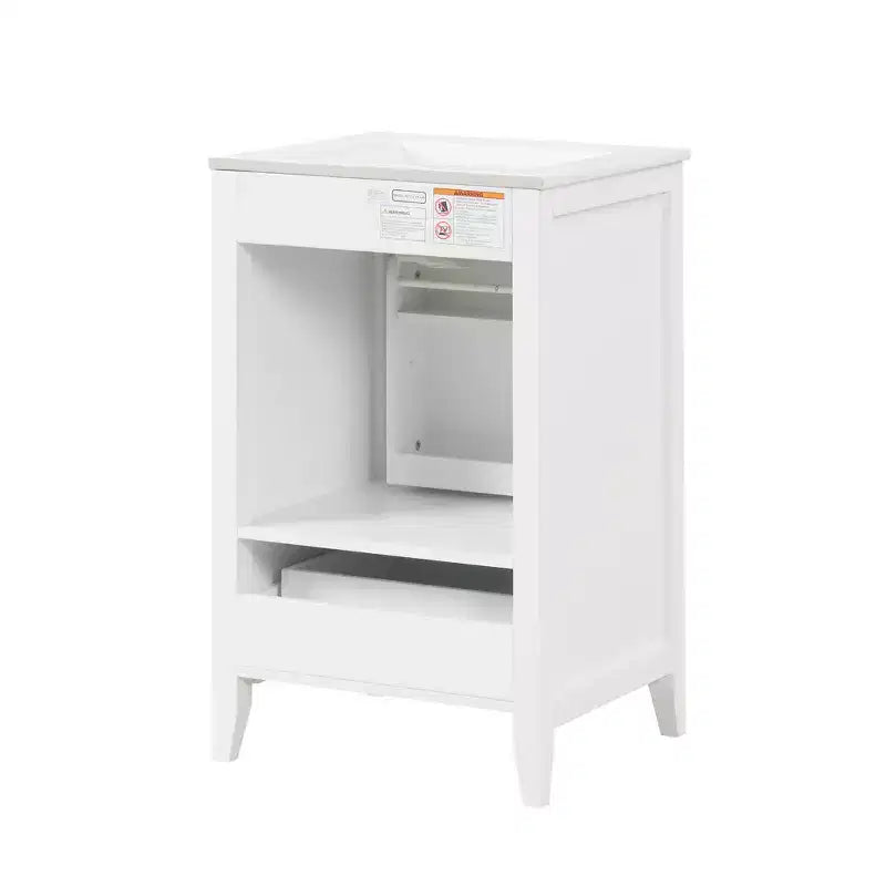 Mobiletto da bagno 50 cm con lavandino, armadietto da bagno con anta a chiusura ammortizzata, scaffale e un cassetto
