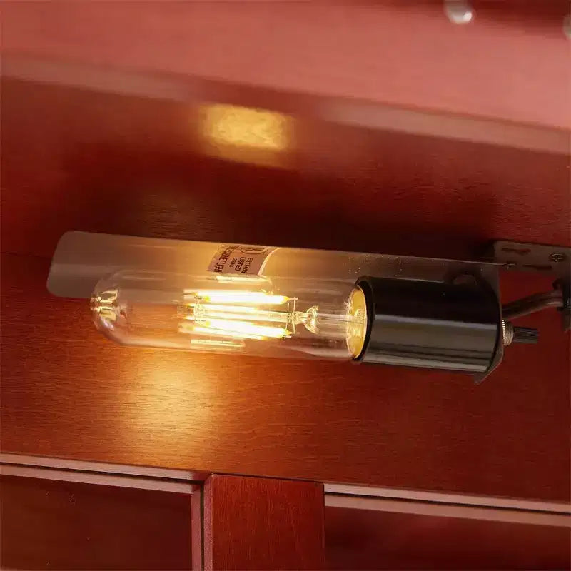 Vetrina illuminata in vetro per ufficio domestico, Vetrina con ante in vetro e luci, Vetrina per vini con ripiani in vetro regolabili, 2 ante e 2 cassetti
