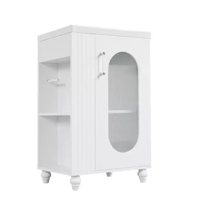 Mobile bagno con lavabo da 20 pollici con contenitore, Mobiletto da bagno a pavimento con ripiano regolabile