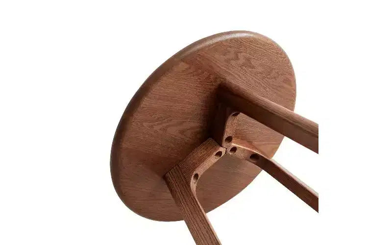 TUYOHW Tavolino Rotondo in Legno Massello di Quercia, Tavolino Piccolo a 3 Gambe con Feltrini Protettivi, Versatile Comodino da Camera da Letto, Tavolino da Salotto