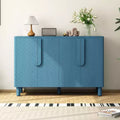 TUYOHW 4-Door Sideboard Cabinet,Wood Buffet Table with Arc Handles,Adjustable Shelves,Cable Management,Console Cabinet for Dining Room,Kitchen,Navy