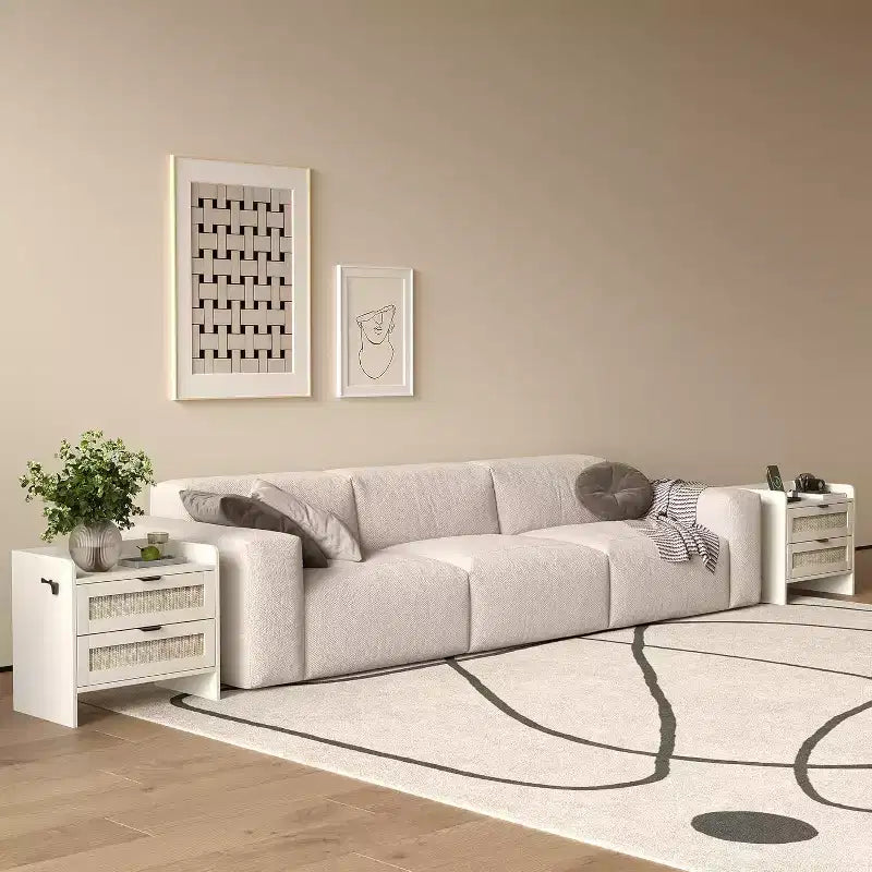 Comodino in rattan, 2 cassetti, 2 comodini, organizer e armadietto contenitore per camera da letto, soggiorno, ufficio in casa