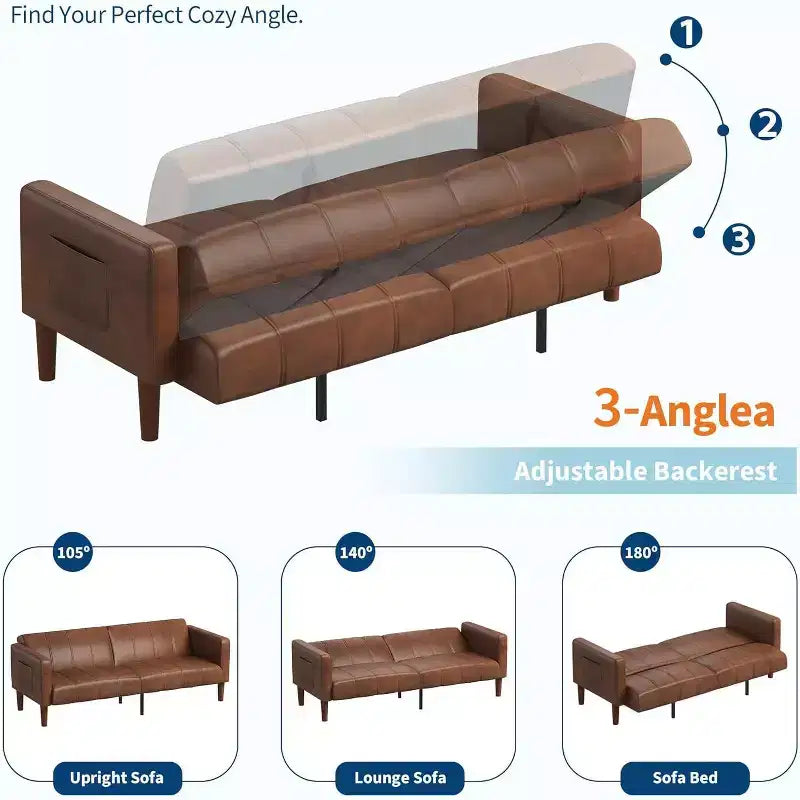Divano letto, divano convertibile, divano moderno di metà secolo, soggiorno, camera da letto