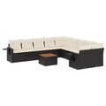 vidaXL Outdoor Sofa Set Solid Acacia Wood and Polyester Natural