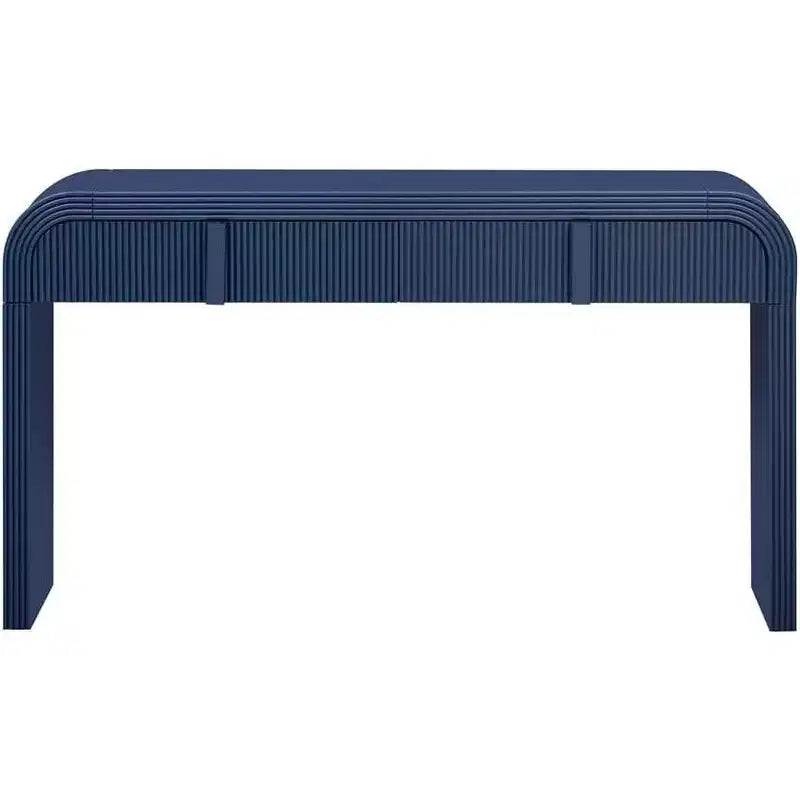 55 Tavolo console moderno lucido, credenza arrotondata con 3 cassetti, per ingresso, soggiorno, sala da pranzo