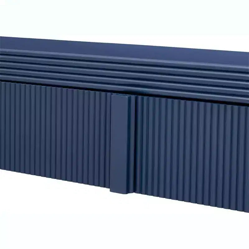 55 Tavolo console moderno lucido, credenza arrotondata con 3 cassetti, per ingresso, soggiorno, sala da pranzo