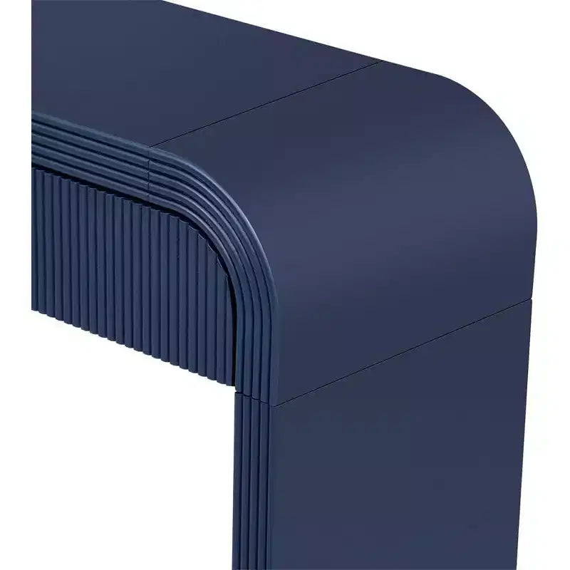 55 Tavolo console moderno lucido, credenza arrotondata con 3 cassetti, per ingresso, soggiorno, sala da pranzo