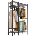 Acekool Clothes Rack Freestanding Wardrobe Metal Closet Organizer Adjustable Shelves for Bedroom
