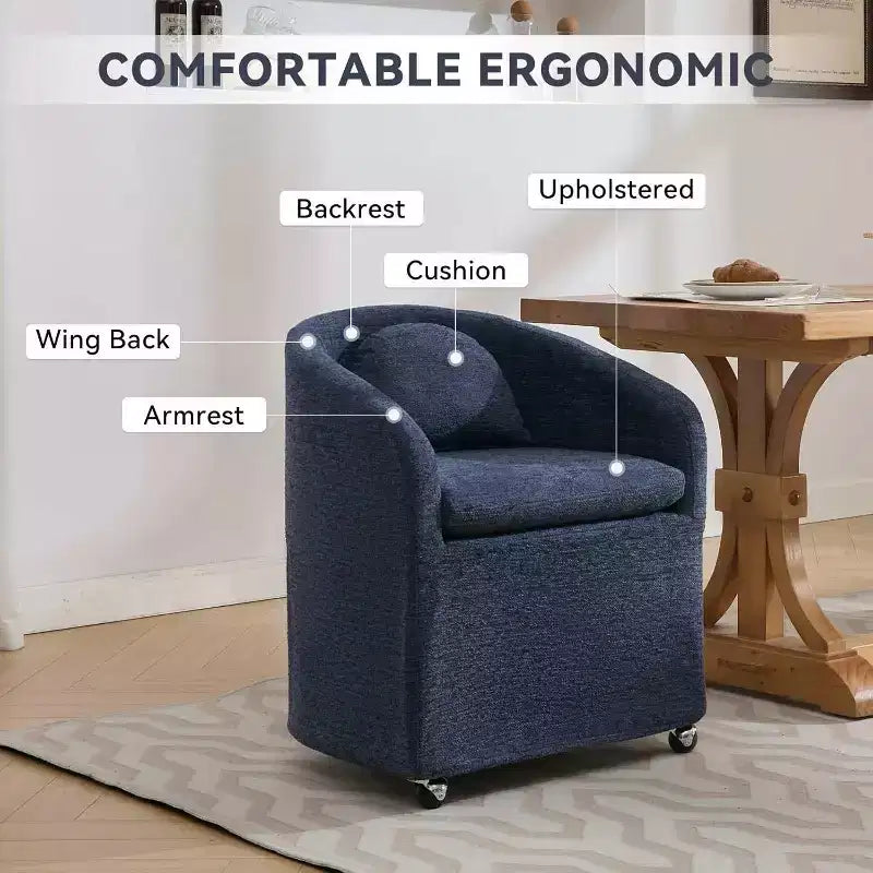 Poltrona girevole di design, poltrona rotonda a botte girevole a 360°, poltrone imbottite in ciniglia con cuscino, comoda poltrona girevole per soggiorno, camera da letto