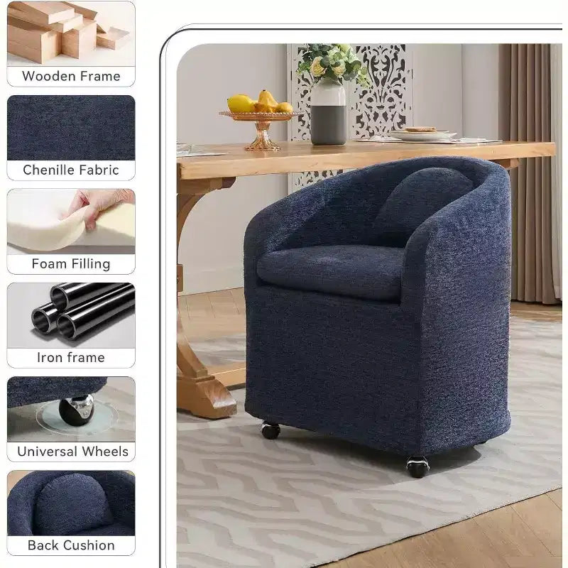 Poltrona girevole di design, poltrona rotonda a botte girevole a 360°, poltrone imbottite in ciniglia con cuscino, comoda poltrona girevole per soggiorno, camera da letto