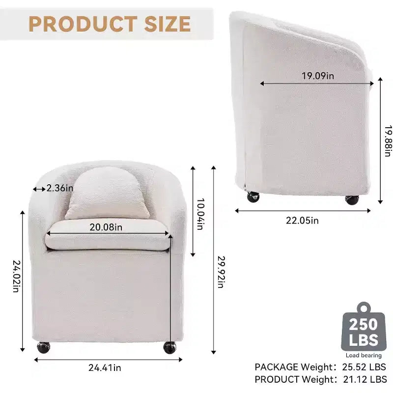 Poltrona girevole di design, poltrona rotonda a botte girevole a 360°, poltrone imbottite in ciniglia con cuscino, comoda poltrona girevole per soggiorno, camera da letto