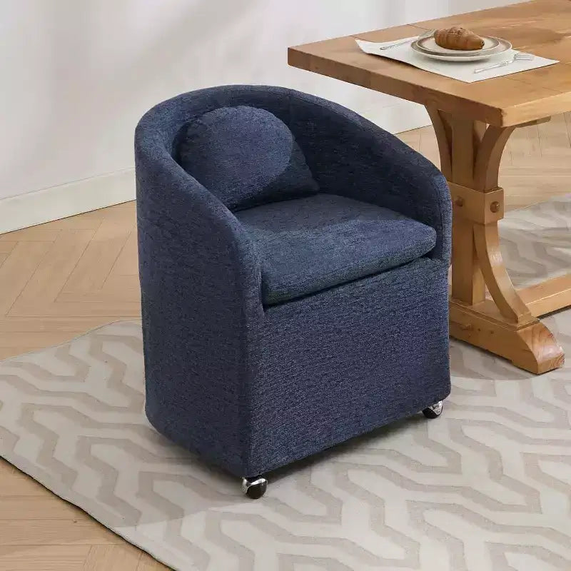 Poltrona girevole di design, poltrona rotonda a botte girevole a 360°, poltrone imbottite in ciniglia con cuscino, comoda poltrona girevole per soggiorno, camera da letto