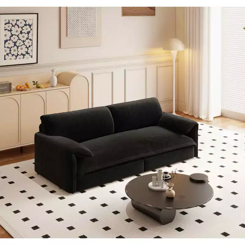 MAYEERTY 66 Queen Divano Letto Estraibile 3-in-1 Divano Letto Convertibile con Contenitore Laterale per Soggiorno Nero