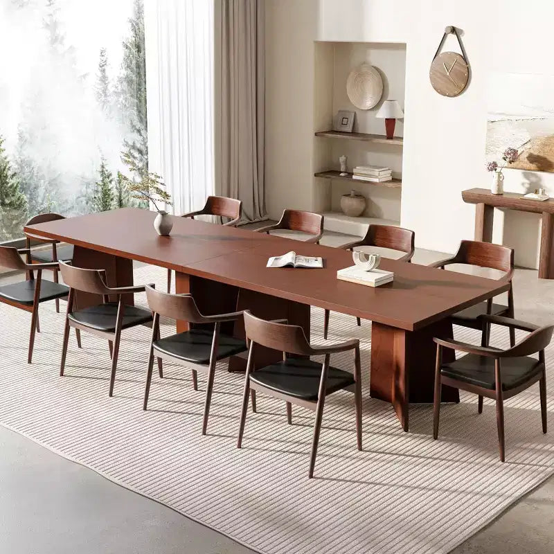COZONY Tavolo da pranzo lungo, moderno, con ampio piano e base a piedistallo, robusto, stile rustico, ampia seduta, facile montaggio