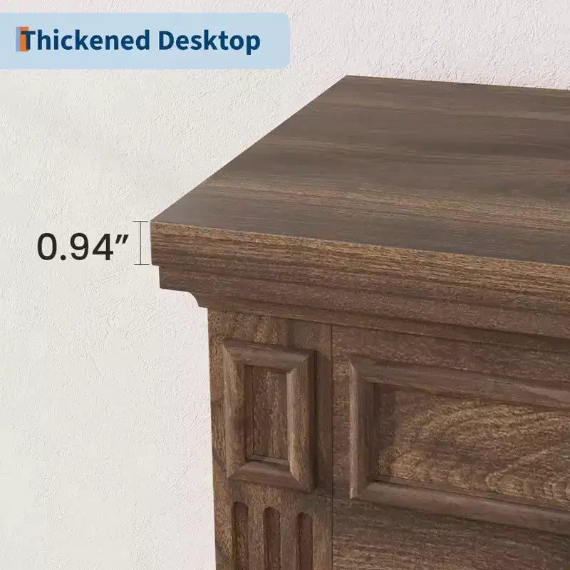 Mobile TV Garvee con caminetto per TV fino a 80 pollici, camino elettrico con mensola, mobile TV in legno stile rustico, effetto fiamma 3D