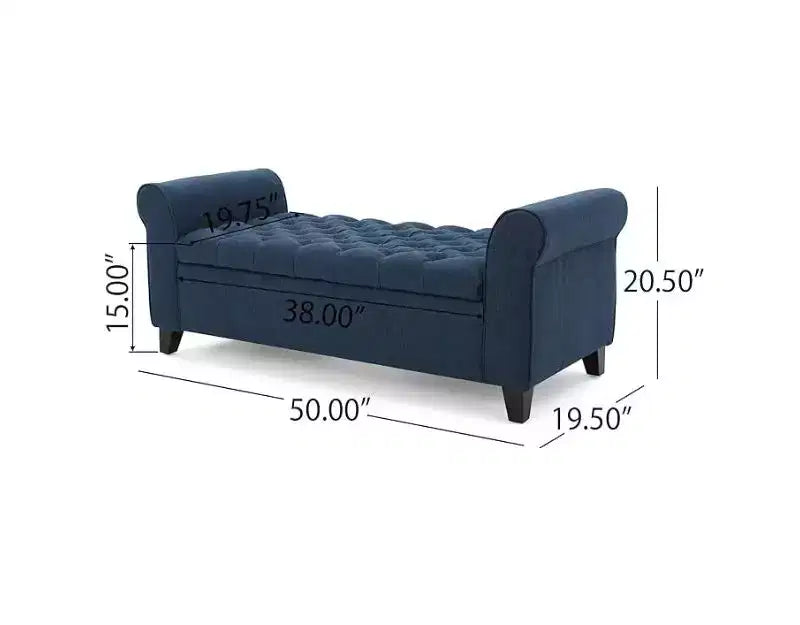 Panca portaoggetti moderna Okak con sedile imbottito e braccioli, pouf portaoggetti con gambe in legno, panca da fondo letto per soggiorno, camera da letto