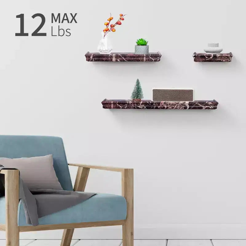 15.7 Mensola galleggiante grigia con staffa a scomparsa, montaggio a parete in legno, perfetta per l'arredamento di bagno/camera da letto/cucina o per esporre libri/piante, facile da installare.