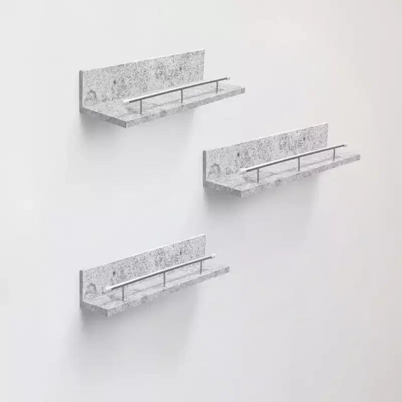 15.7 Mensola galleggiante grigia con staffa a scomparsa, montaggio a parete in legno, perfetta per l'arredamento di bagno/camera da letto/cucina o per esporre libri/piante, facile da installare.