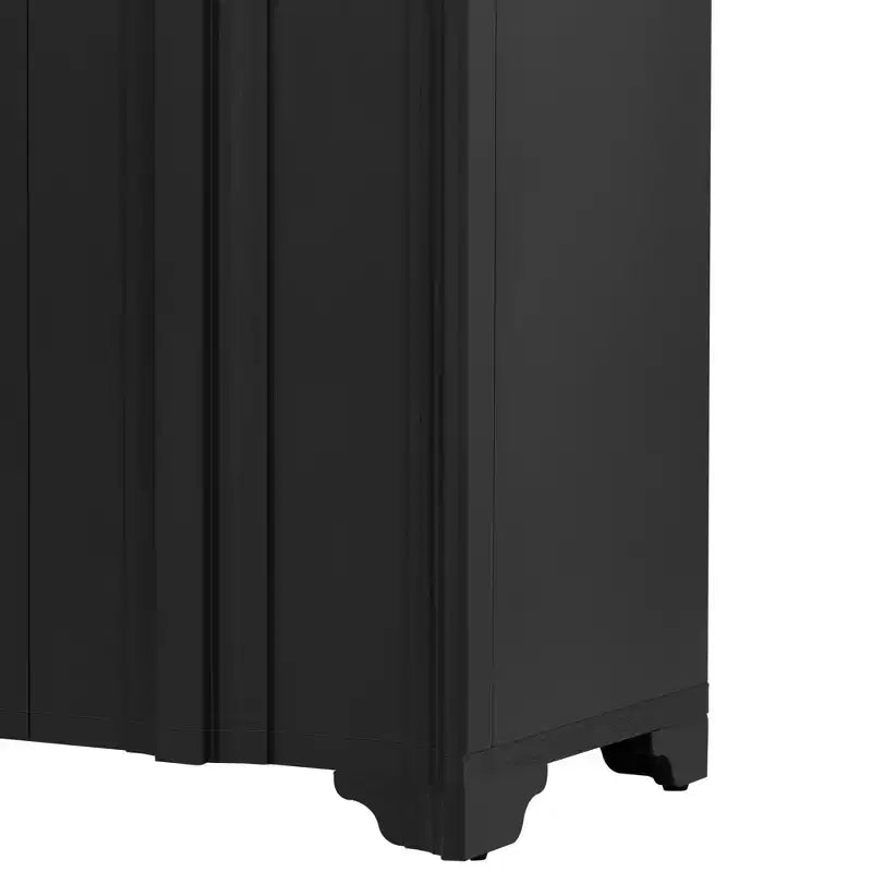 TUYOHW Madia Moderna a 4 Ante, Mobile Contenitore con Dettagli Lineari, Impiallacciatura in Pino, Gambe Triangolari, Mobile Consolle per Soggiorno, Ingresso, Studio