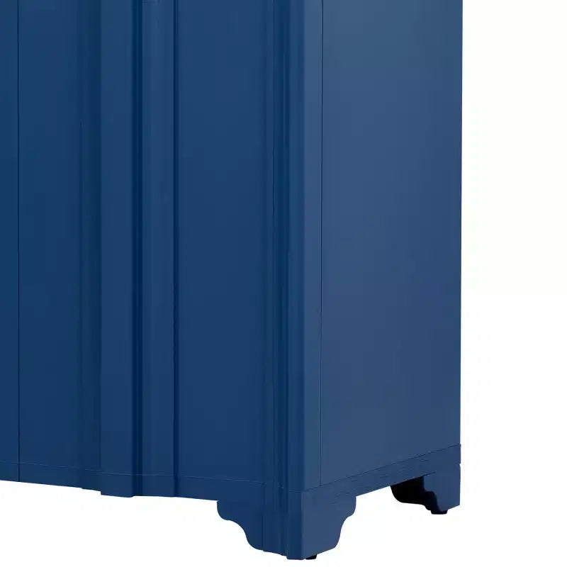 TUYOHW Madia Moderna a 4 Ante, Mobile Contenitore con Dettagli Lineari, Impiallacciatura in Pino, Gambe Triangolari, Mobile Consolle per Soggiorno, Ingresso, Studio