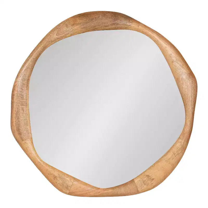 Kate and Laurel Hera Specchio rotondo in legno, naturale, 26x26