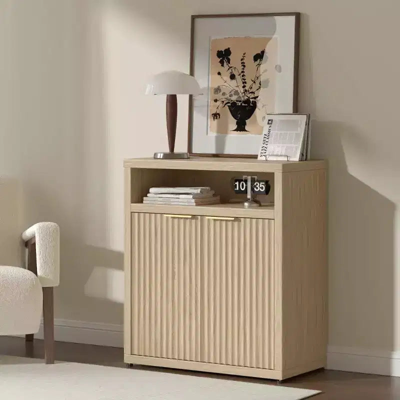 Credenza buffet da 29,9 pollici, mobiletto laterale da cucina in legno con ripiani regolabili e mensola aperta, tavolo consolle per sala da pranzo