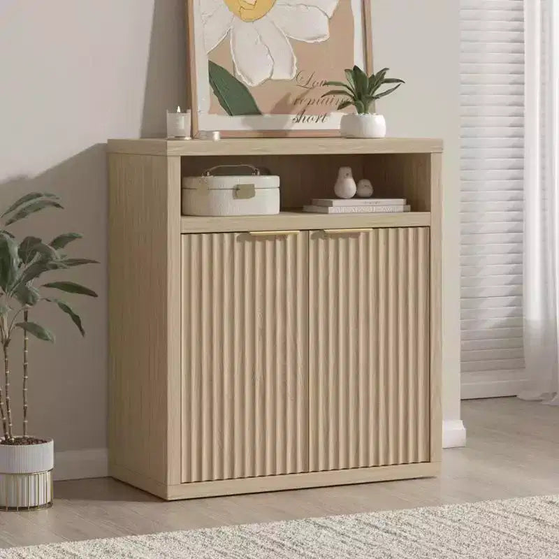 Credenza buffet da 29,9 pollici, mobiletto laterale da cucina in legno con ripiani regolabili e mensola aperta, tavolo consolle per sala da pranzo