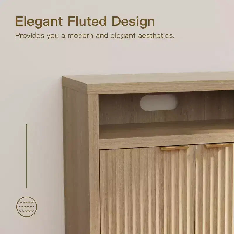 Credenza buffet da 29,9 pollici, mobiletto laterale da cucina in legno con ripiani regolabili e mensola aperta, tavolo consolle per sala da pranzo