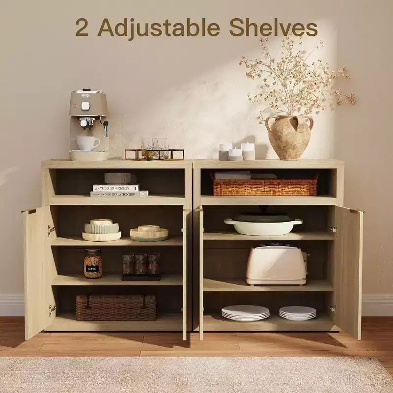 Credenza buffet da 29,9 pollici, mobiletto laterale da cucina in legno con ripiani regolabili e mensola aperta, tavolo consolle per sala da pranzo