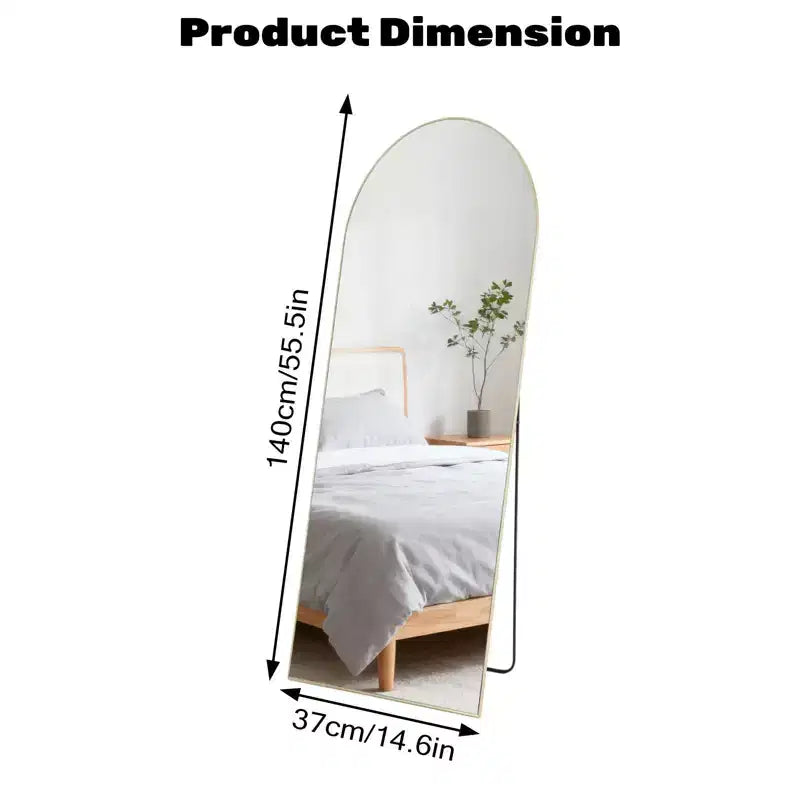 Specchio a figura intera TUYOHW moderno ad arco/rettangolare per camera da letto, specchio da parete intera da terra dal design 2 in 1
