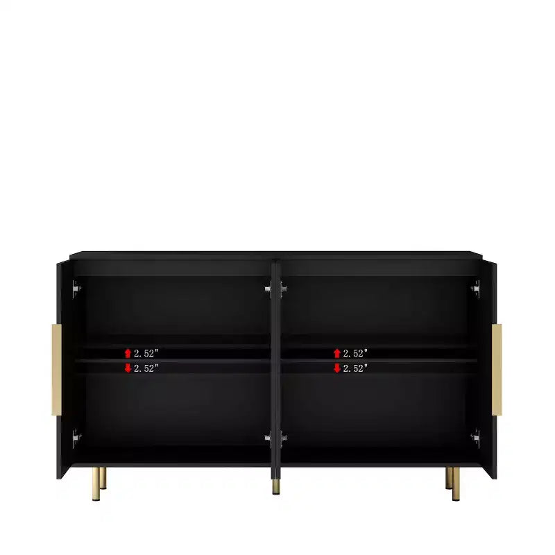 Mobile Madia Moderno Credenza con Ante Scanalate, Ripiani Regolabili, Armadietto Consolle d'Accento per Sala da Pranzo - Panipeachy