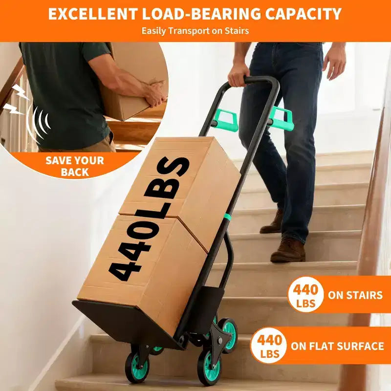 Carrello per trasporto su scala, carrello manuale versatile per arrampicata su scala resistente da 200 kg per il trasloco di mobili/scatole in casa/ufficio/magazzino