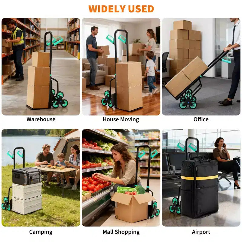 Carrello per trasporto su scala, carrello manuale versatile per arrampicata su scala resistente da 200 kg per il trasloco di mobili/scatole in casa/ufficio/magazzino