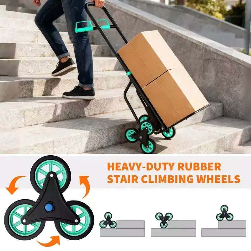 Carrello per trasporto su scala, carrello manuale versatile per arrampicata su scala resistente da 200 kg per il trasloco di mobili/scatole in casa/ufficio/magazzino