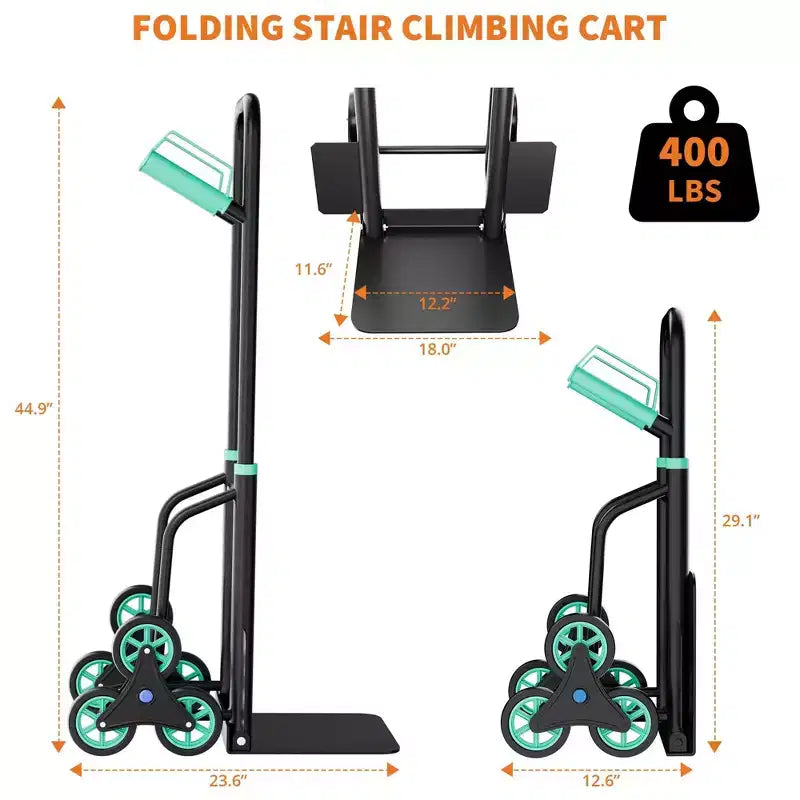 Carrello per trasporto su scala, carrello manuale versatile per arrampicata su scala resistente da 200 kg per il trasloco di mobili/scatole in casa/ufficio/magazzino