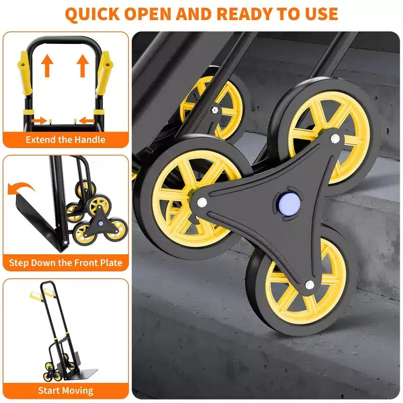 Carrello per trasporto su scala, carrello manuale versatile per arrampicata su scala resistente da 200 kg per il trasloco di mobili/scatole in casa/ufficio/magazzino