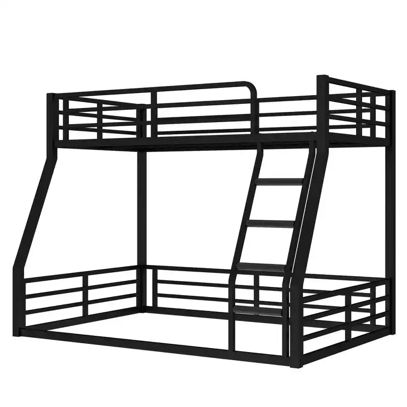 Telaio letto a castello in metallo, resistente, silenzioso, capacità 226 kg per bambini, adolescenti e adulti, nero - ModernLuxe