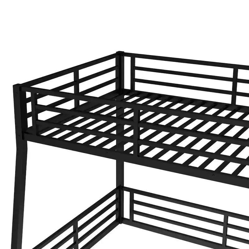 Telaio letto a castello in metallo, resistente, silenzioso, capacità 226 kg per bambini, adolescenti e adulti, nero - ModernLuxe