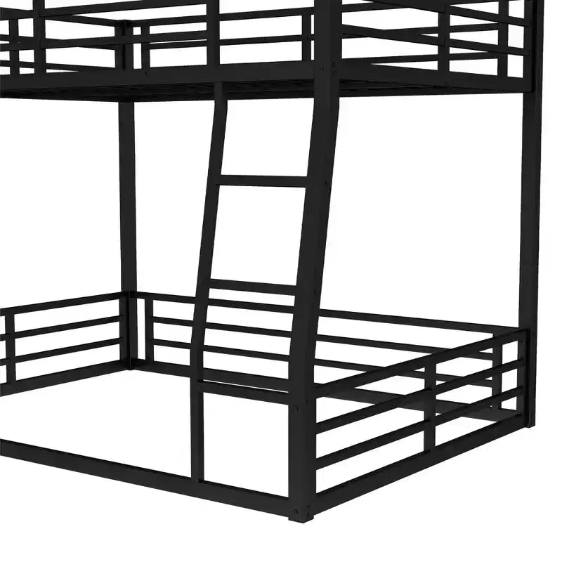 Telaio letto a castello in metallo, resistente, silenzioso, capacità 226 kg per bambini, adolescenti e adulti, nero - ModernLuxe