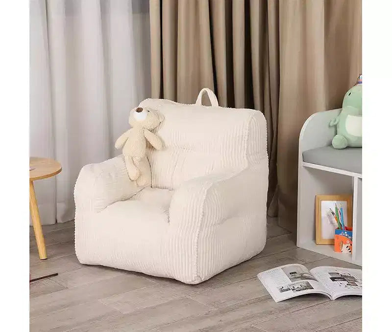 Poltrona a sacco per bambini in velluto a coste 23x23x21 pollici 280GSM Imbottitura in spugna felpata in poliestere Divano da pavimento per bambini e bambine Angolo lettura
