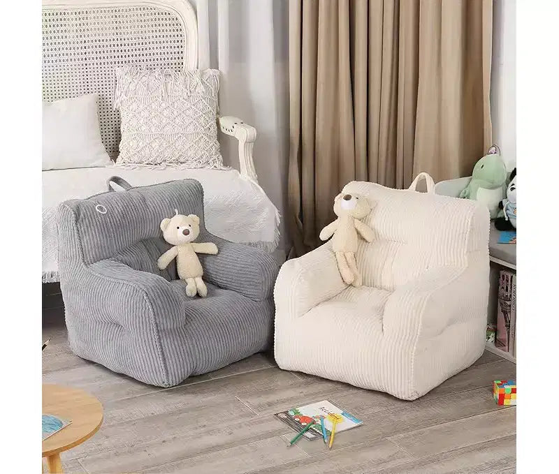 Poltrona a sacco per bambini in velluto a coste 23x23x21 pollici 280GSM Imbottitura in spugna felpata in poliestere Divano da pavimento per bambini e bambine Angolo lettura