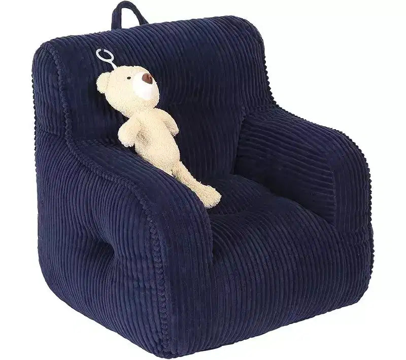 Poltrona a sacco per bambini in velluto a coste 23x23x21 pollici 280GSM Imbottitura in spugna felpata in poliestere Divano da pavimento per bambini e bambine Angolo lettura