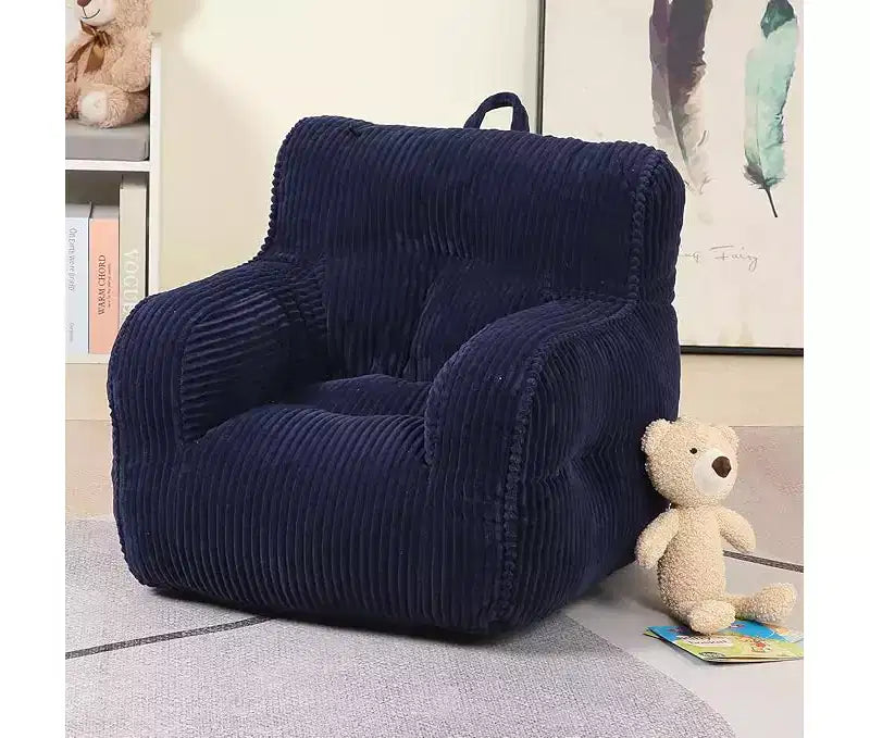 Poltrona a sacco per bambini in velluto a coste 23x23x21 pollici 280GSM Imbottitura in spugna felpata in poliestere Divano da pavimento per bambini e bambine Angolo lettura