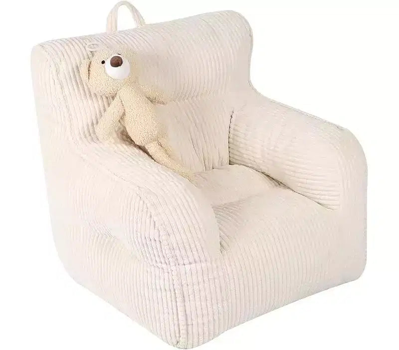 Poltrona a sacco per bambini in velluto a coste 23x23x21 pollici 280GSM Imbottitura in spugna felpata in poliestere Divano da pavimento per bambini e bambine Angolo lettura