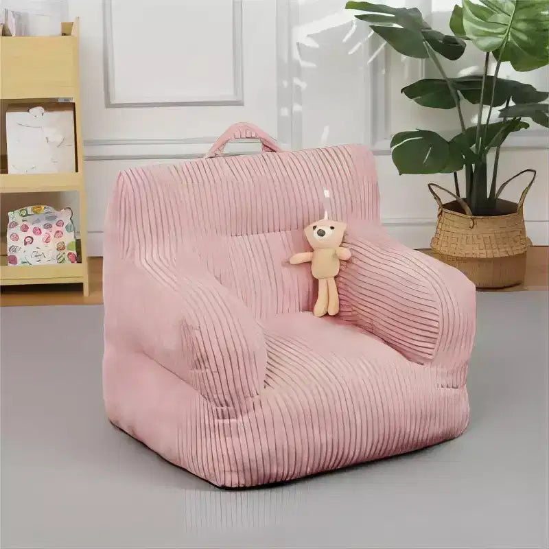 Poltrona a sacco per bambini in velluto a coste 23x23x21 pollici 280GSM Imbottitura in spugna felpata in poliestere Divano da pavimento per bambini e bambine Angolo lettura