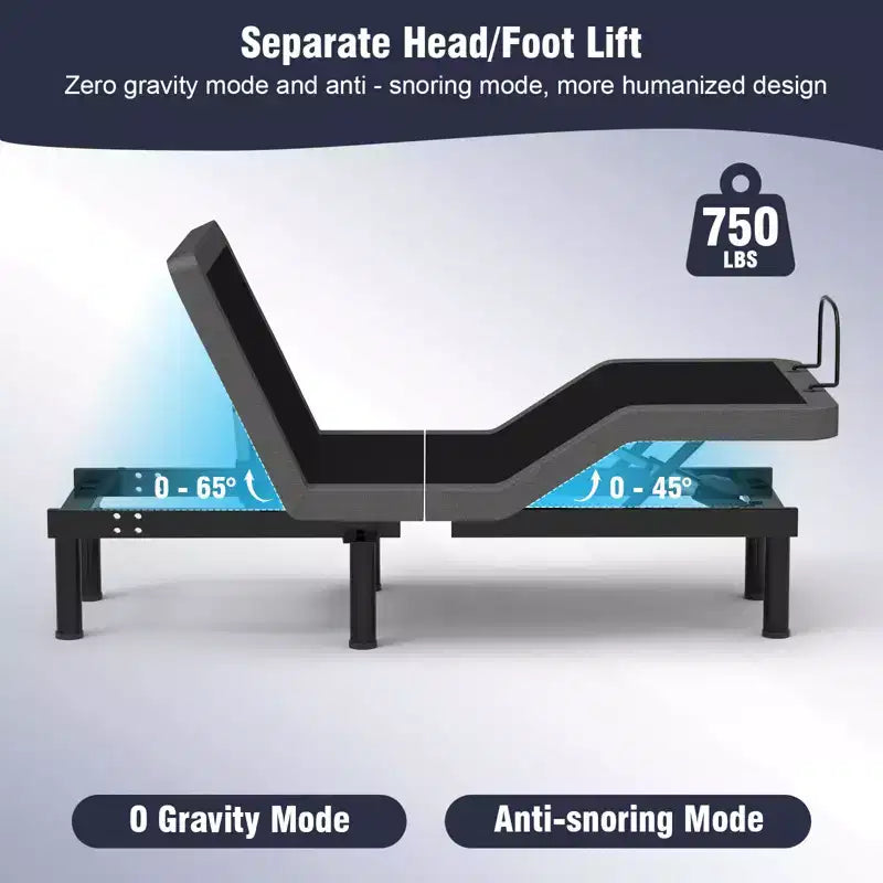 Base Letto Regolabile Dyonery Split King, Base Letto Smart con Telecomando Wireless