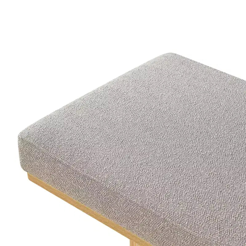 Panca accentata in tessuto bouclé TUYOHW 48 con gambe spesse, panca ottomana contemporanea da fine letto, panca da tavolino, capacità 260 libbre