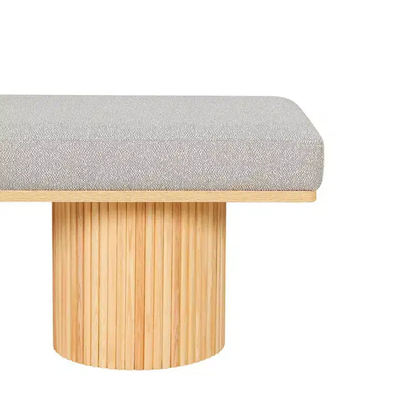 Panca accentata in tessuto bouclé TUYOHW 48 con gambe spesse, panca ottomana contemporanea da fine letto, panca da tavolino, capacità 260 libbre