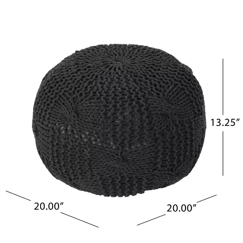 TUYOHW Pouf Rotondo in Cotone Lavorato a Maglia, Poggiapiedi Ottomano 20W x 13H per Soggiorno, Pouf d'Accento con Capacità di 90 kg, Decorazione Domestica