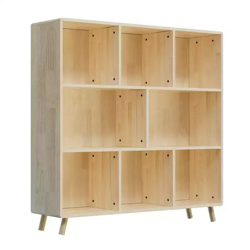 Mobiletto portaoggetti a 8 scomparti in legno di pino, 44L x 44H con ripiani fissi per libri/giocattoli/arredamento casa, libreria moderna in legno